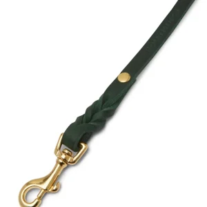 Butter Leather Dog Leash in Forest Green (Made in Austria)