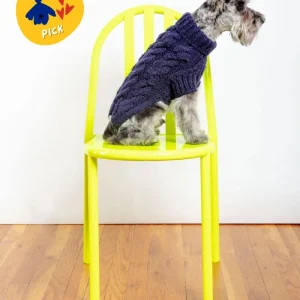 Downtown Roll Neck Dog Sweater in Navy FINAL SALE