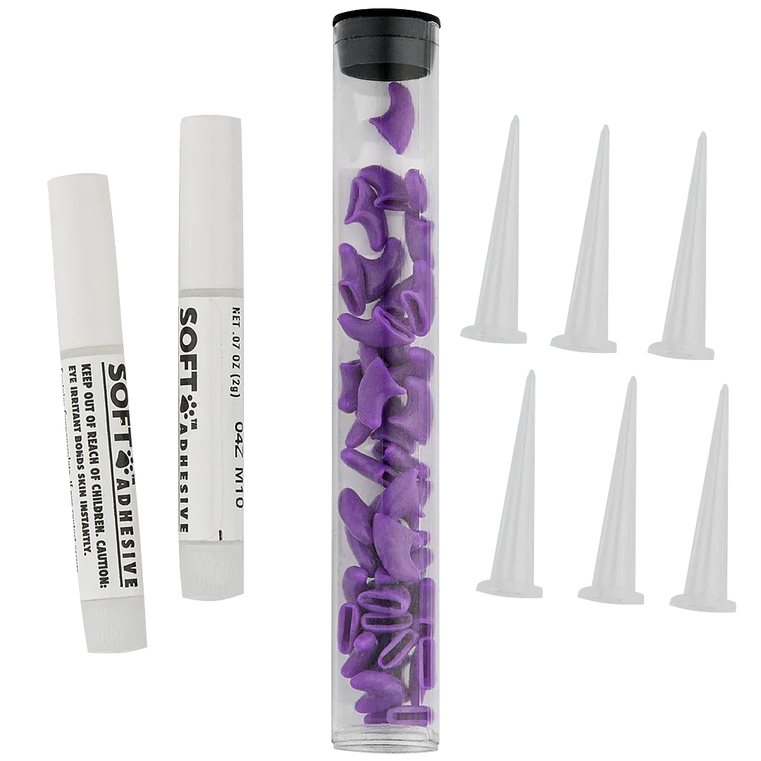 Purple Feline Medium Nail Caps by Soft Claws