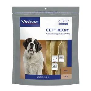 C.E.T. HEXtra Oral Hygiene Chews for Dogs Pack of 30 Large by Virbac