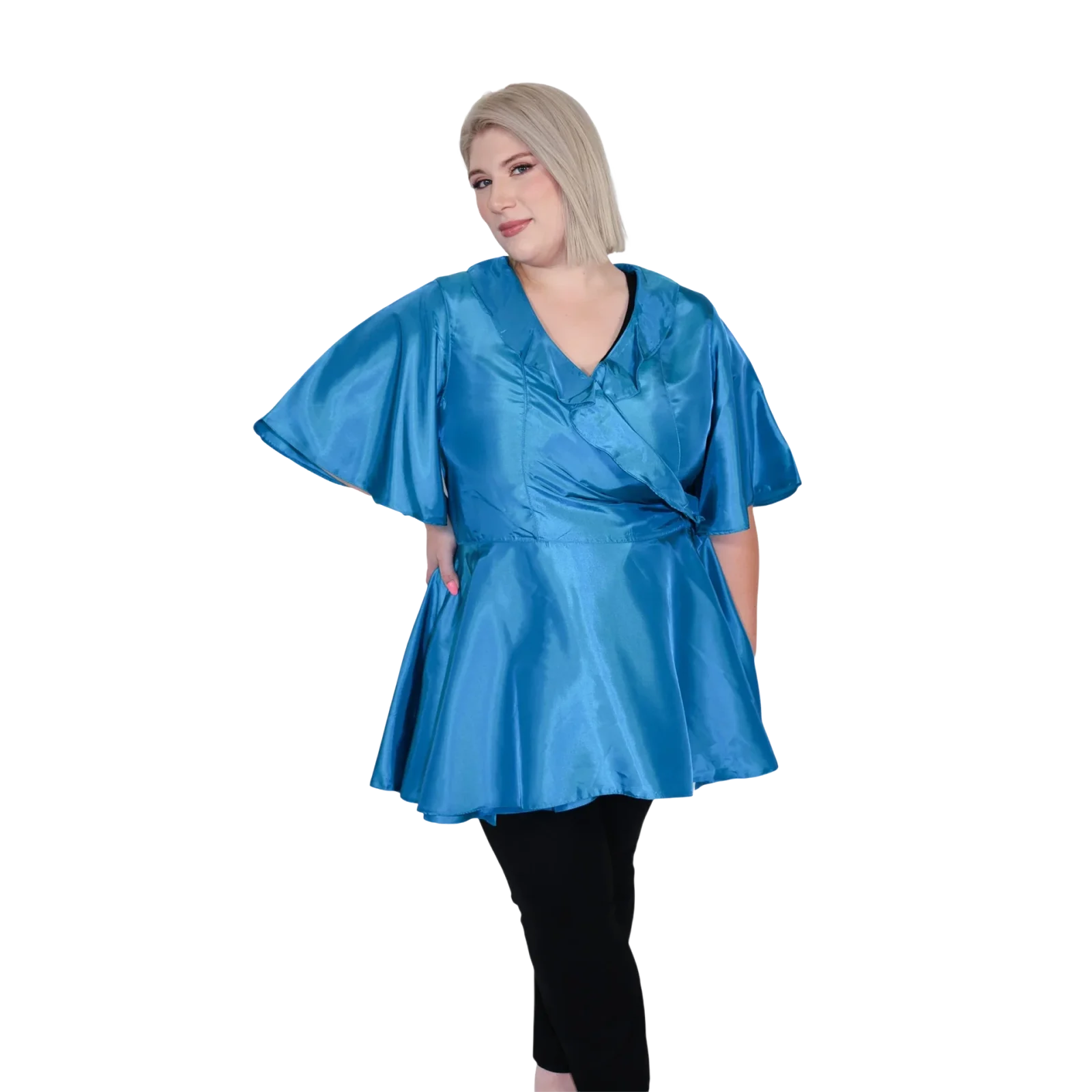 Orchid Style Smocks Plus Size Blue Hawaiian by LaFursion