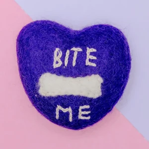 Bite Me Squeaky Wool Dog Toy