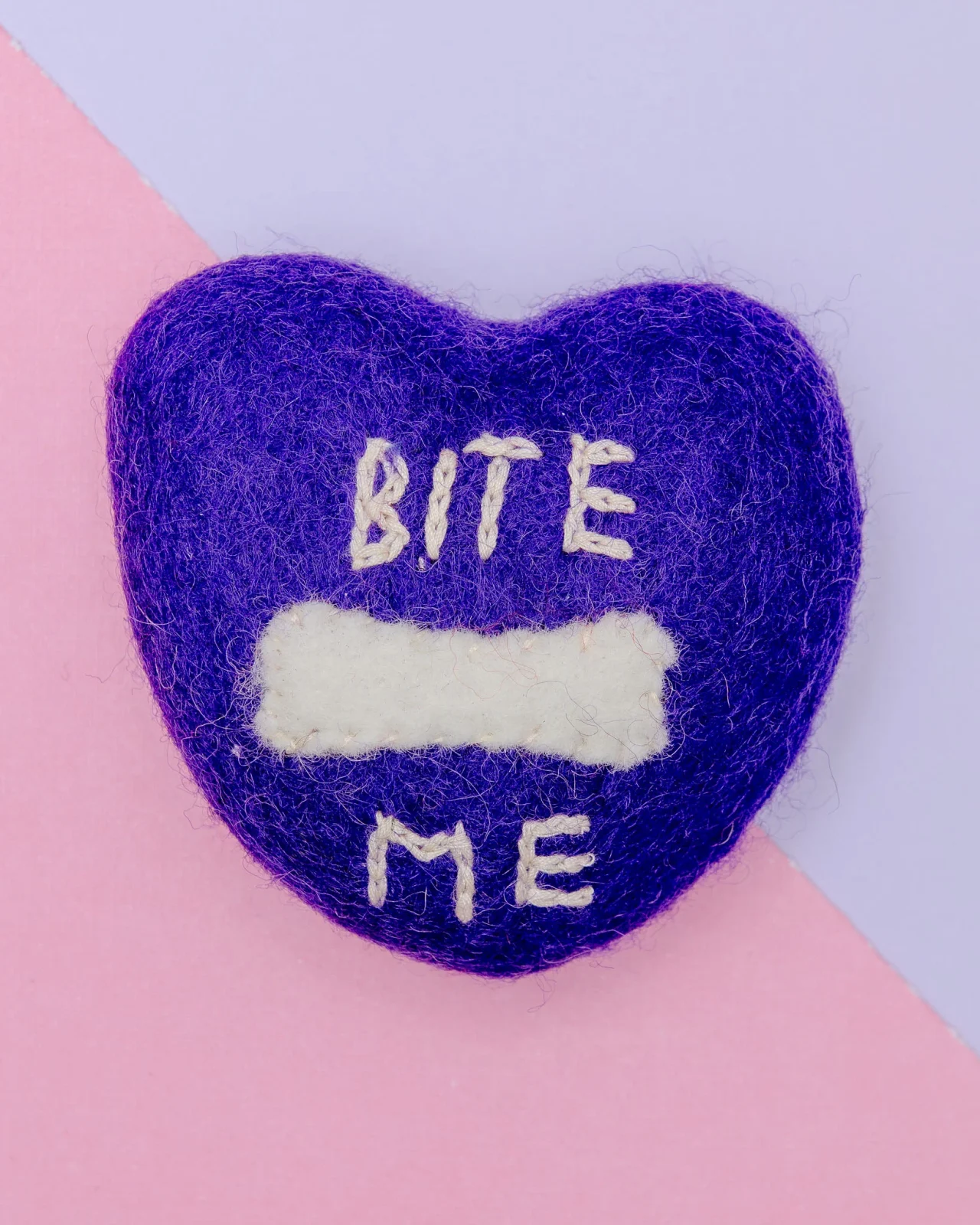 Bite Me Squeaky Wool Dog Toy