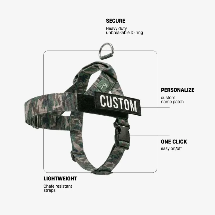Personalised Dog Harness - Green Camo - Image 2