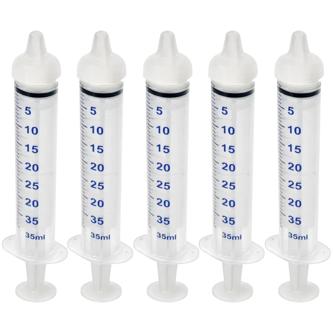 Medium Threaded Syringe Feeding Nipples, 20ml (5-Pack) by Puppywarmer
