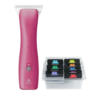 Emerge Clipper Pink with #30W Blade and 8Pc Wide Blade Comb Attachment Set by Andis