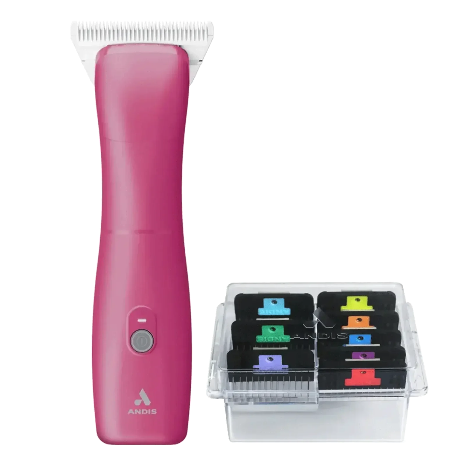 Emerge Clipper Pink with #30W Blade and 8Pc Wide Blade Comb Attachment Set by Andis
