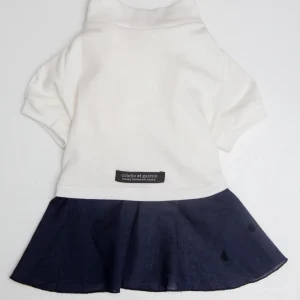 Soft Dog Dress in White & Navy (FINAL SALE)