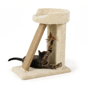 Whisker City® Cat Scratch Ramp Hangout, Beige, 26" Tall, Fleece, Carpet, No Assembly Needed