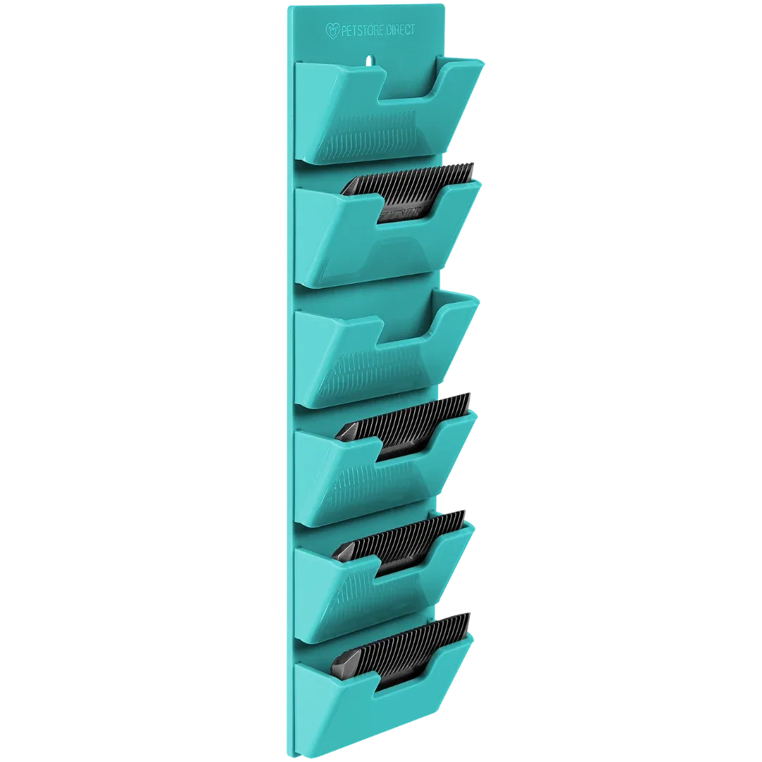 Wall Wide 6 Blades Holder Aqua by PetStore.Direct