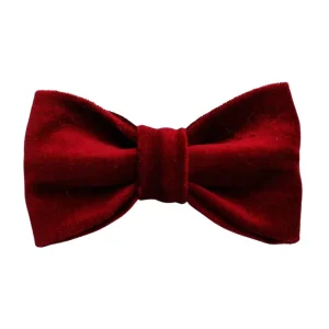 Wine Velveteen Bow Tie for Dogs (Made in the USA) (FINAL SALE)