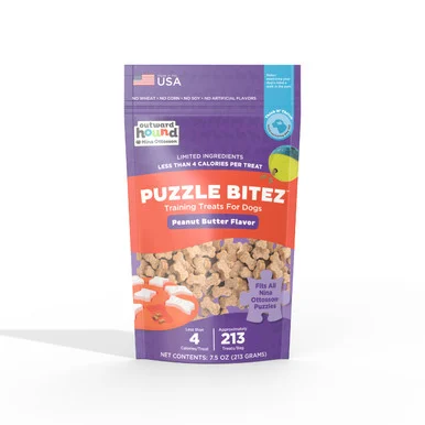 Puzzle Bitez Training Treats for Dogs Peanut Butter Flavor