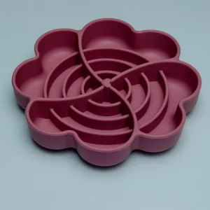 Flower Slow Feeder for Dogs and Cats in Strawberry