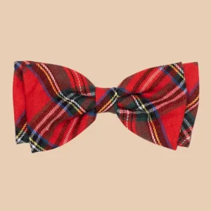 Dignified Dog Bow Tie in Red Tartan Plaid