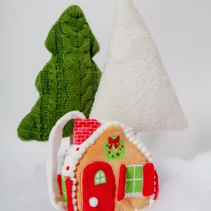 Gingerbread House Interactive Snuffle Dog Toy