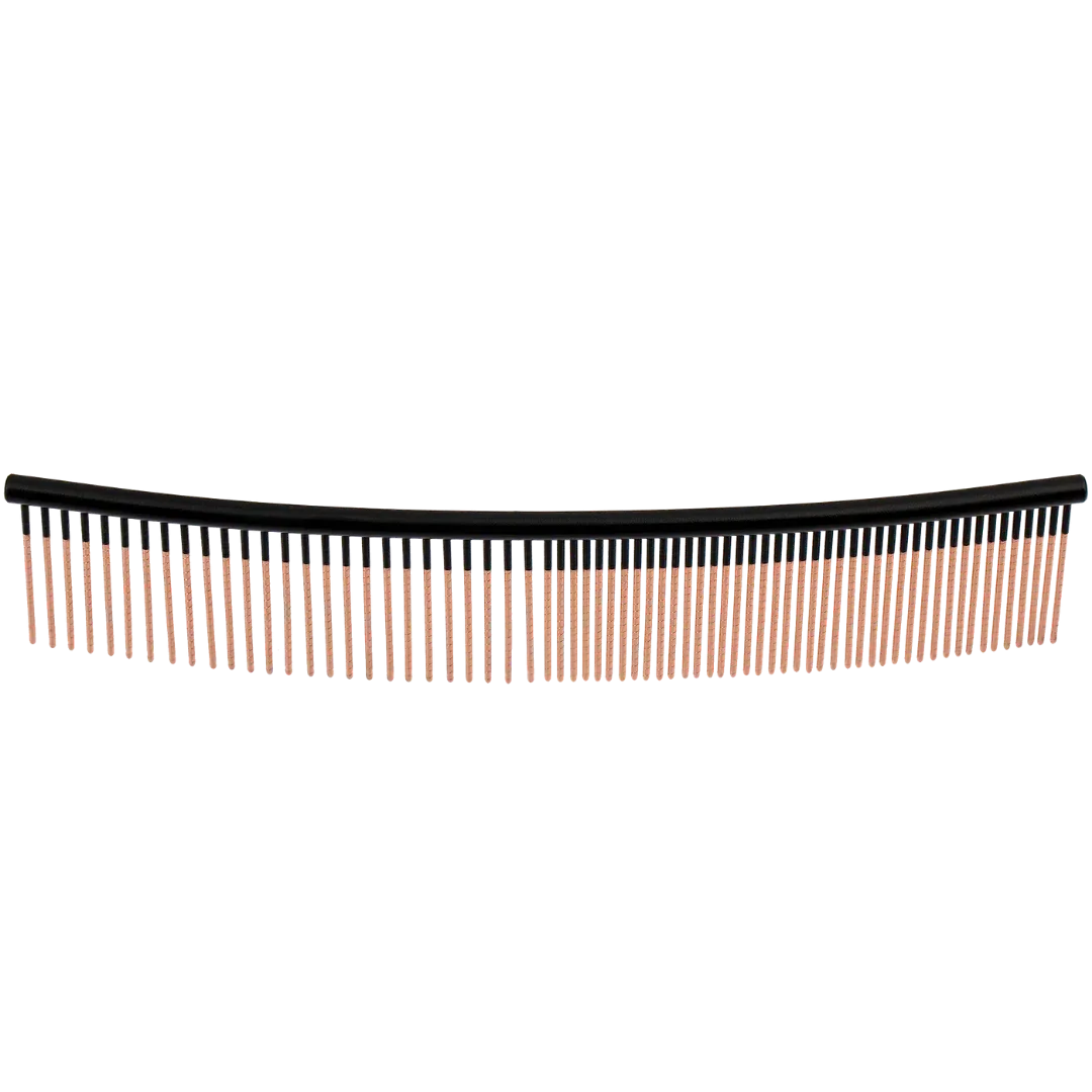 7.5" 50/50 Curved Fluff Ionic End Strip Comb With Spiral Pins by Aussie Dog