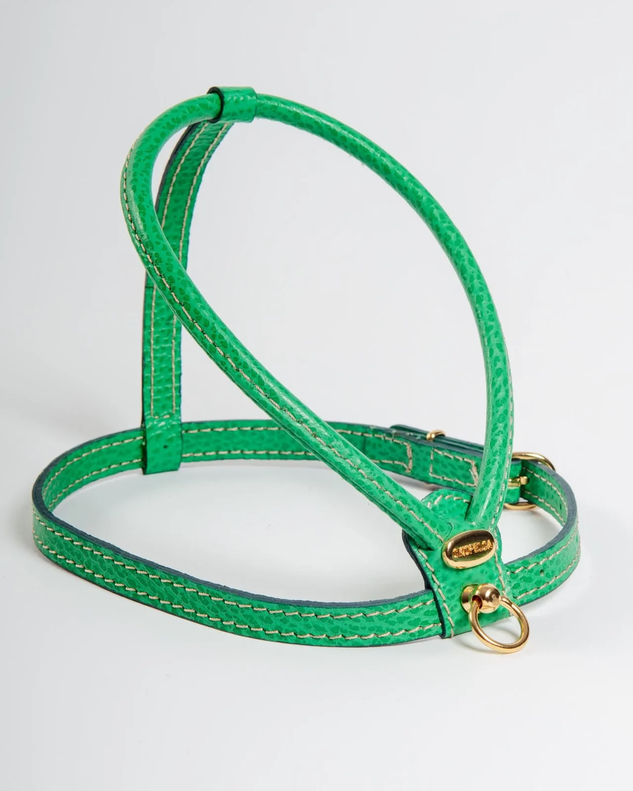 Italian Leather Dog Harness in Green (FINAL SALE)