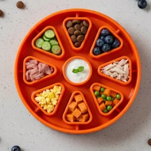 Citrus Softie eTray Shallow Slow Feeder Dog Bowl (Made in the USA)