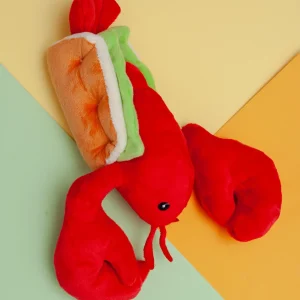 Lobster Roll Squeaky + Crinkle Dog Toy (12")