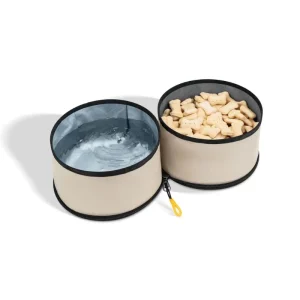 Superbowl Double Dog Travel Bowl in Con Leche
