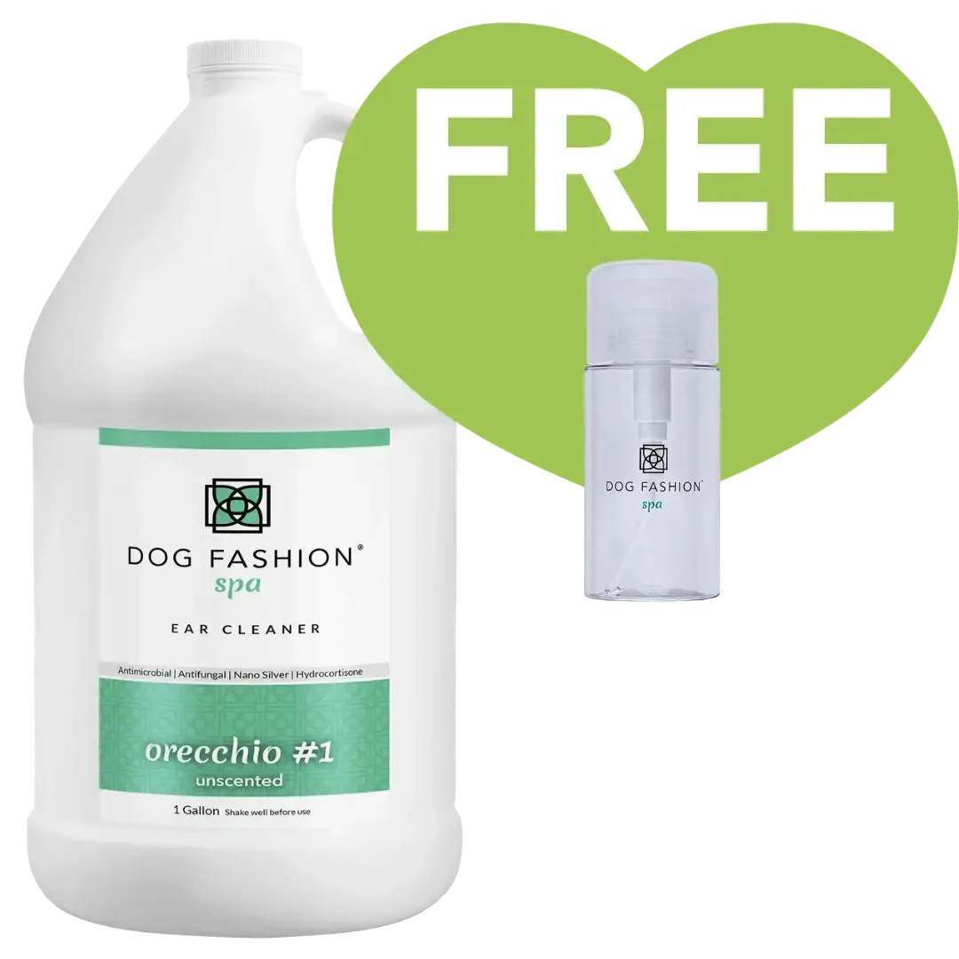 Orecchio #1 Unscented Ear Cleaner Gallon With Free Ear Cleaner Bottle by Dog Fashion Spa