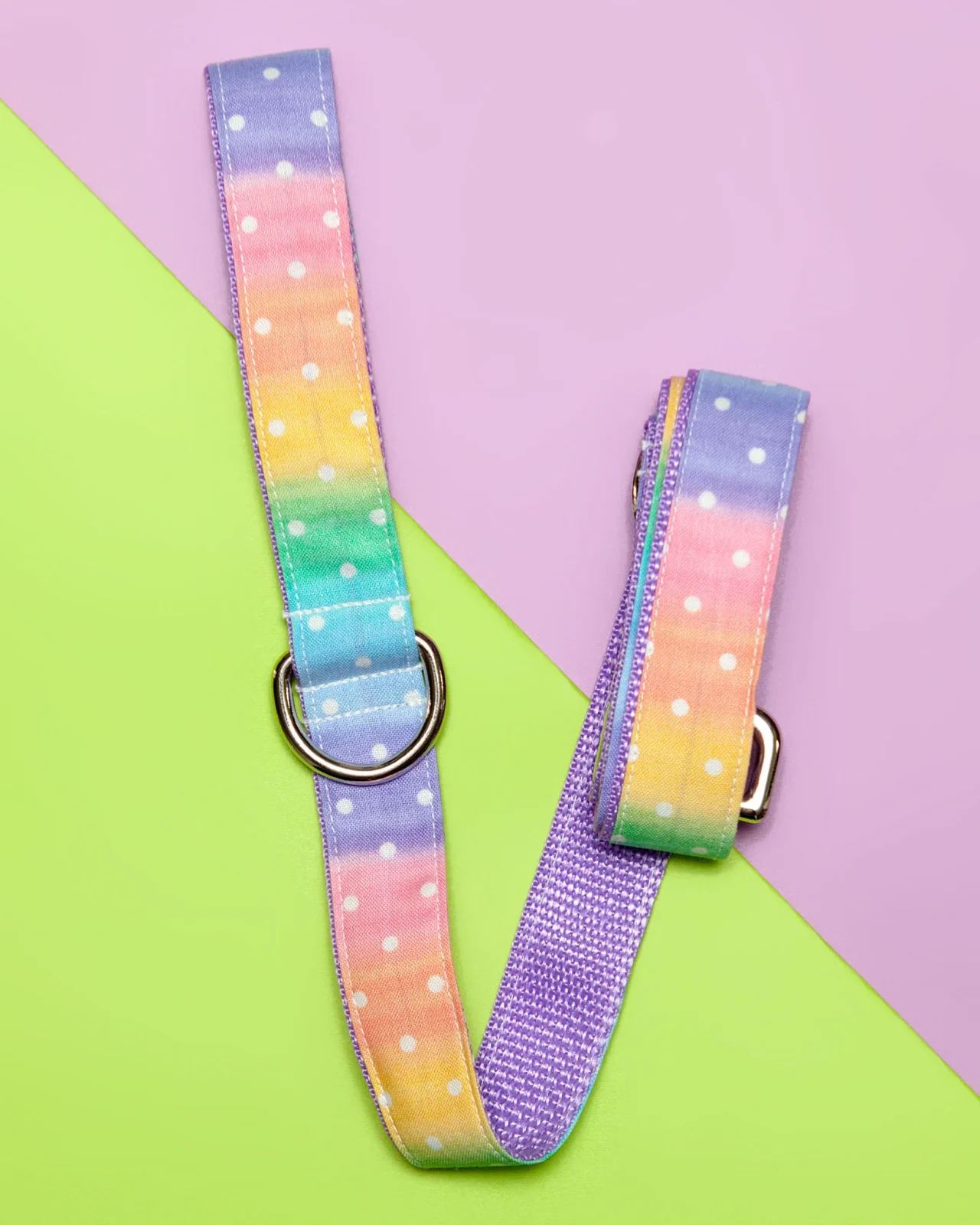 Pastel Rainbow Ombre Dot Print Dog Leash (FINAL SALE) - Image 2
