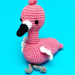 Fergie the Flamingo Organic Cotton Knit Dog Toy