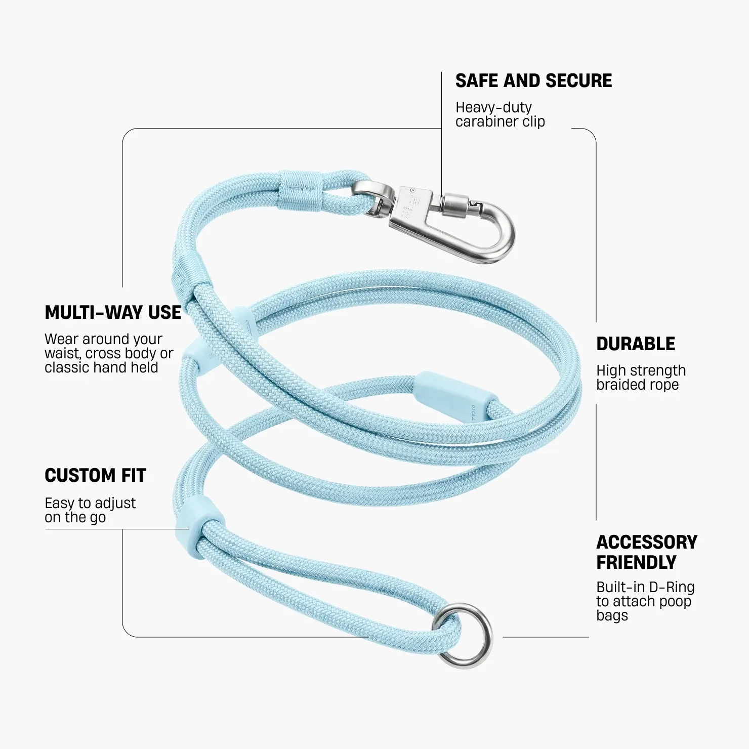 Hands Free Leash - Sky Blue - Image 2