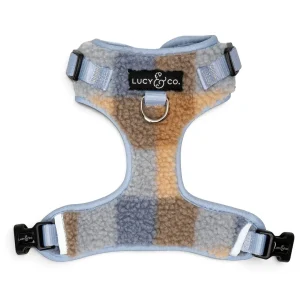 Blue Check Fleece No-Pull Harness