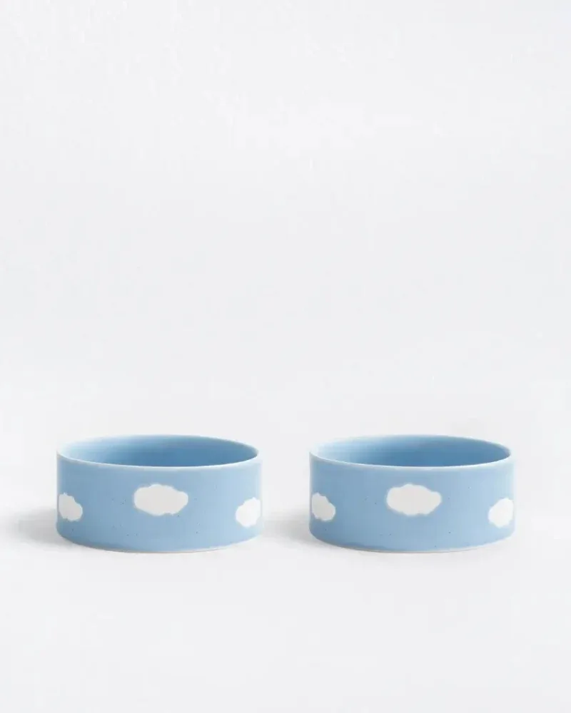 Ceramic Cloud Dog Bowl Set (Made in Portugal)