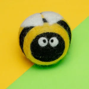 Wool Dog Toy in Busy Bee