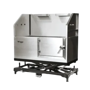 50" Dog Grooming Electric Tub with Lift-up Door Black by Waggz