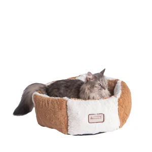 Armarkat Earth Brown & Ivory Cuddler Cat Bed