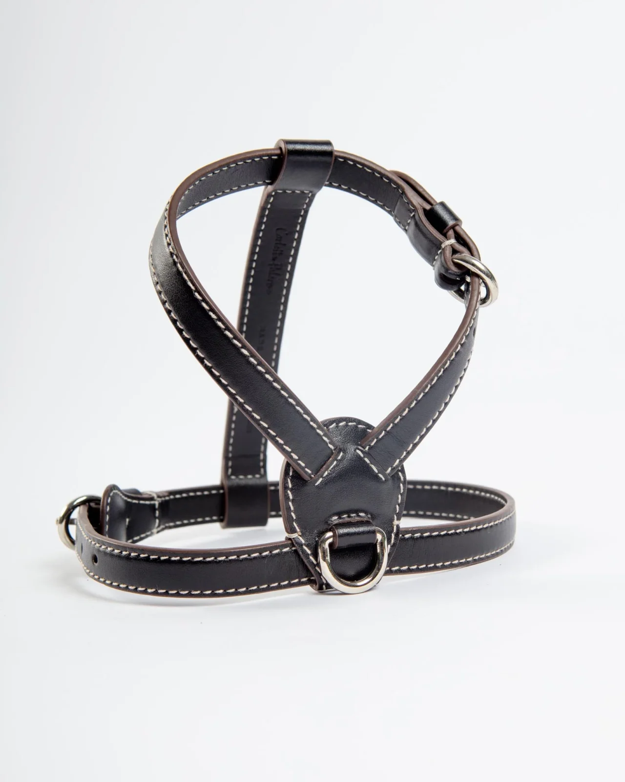 Nuvola Leather Dog Harness in Black (Made in Italy)