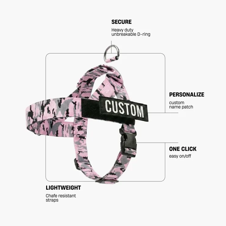 Personalised Dog Harness - Pink Camo - Image 2