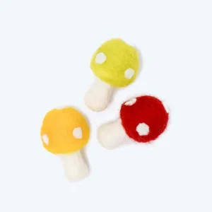 Kitty Shroom Felt Cat Toy (Set of 3)