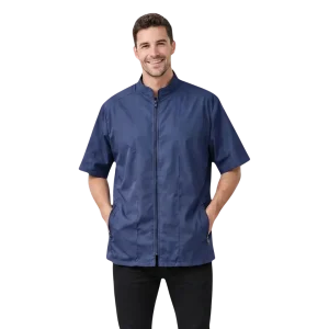 Water-Resistant Navy Mandarin-Collar Tailored Jacket by Ladybird Line
