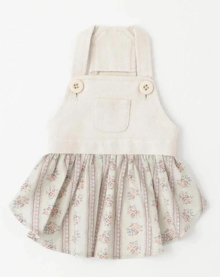 Japanese Denim Flower Dog Dress