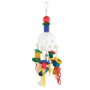 All Living Things® Wiffle Ball and Chains Bird Toy - Chew Toy for Large Pet Bird
