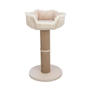 TRIXIE Boho 32" Cat Tree with Jute Scratching Post, Plush Platform with Removable Cat Bed
