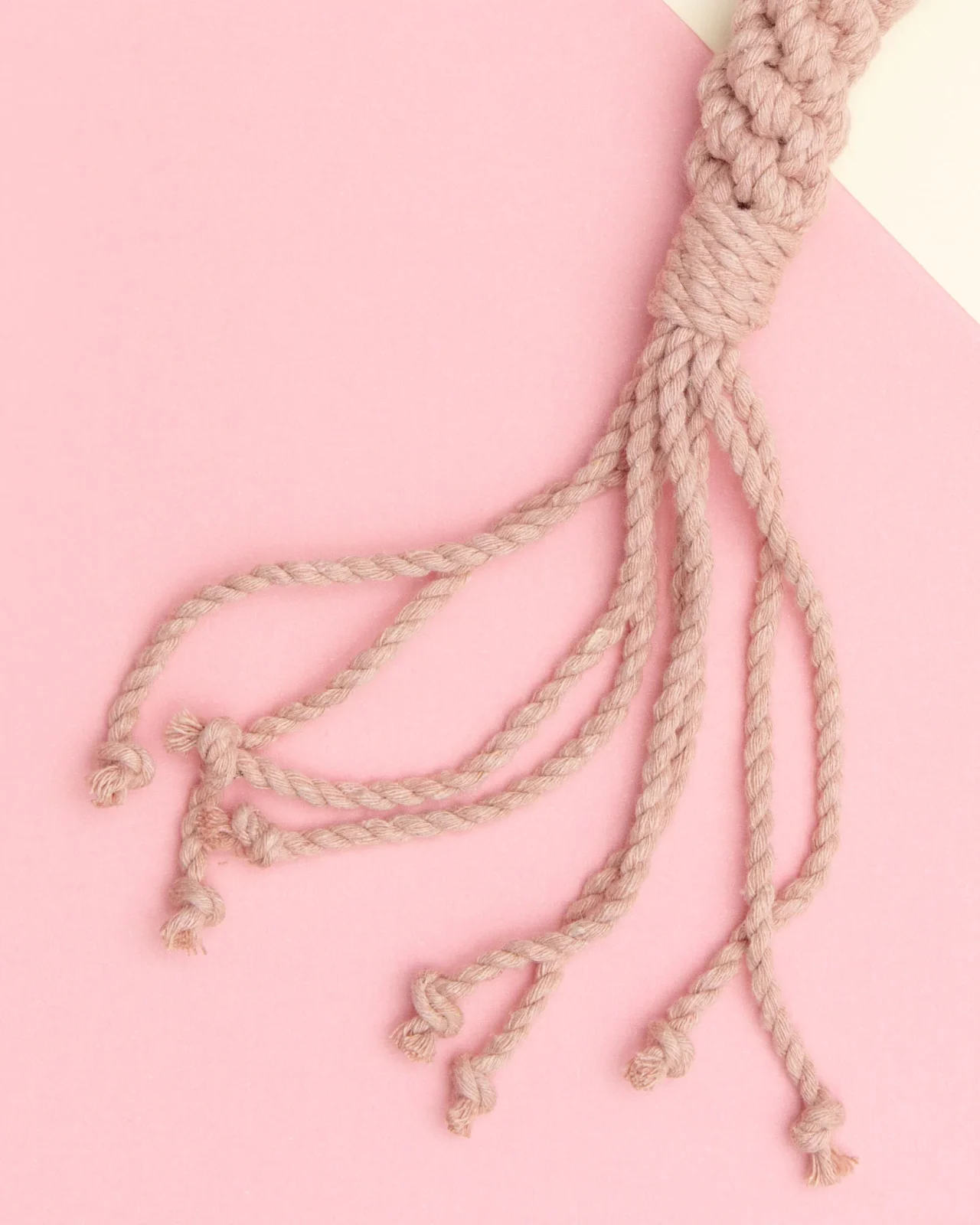 Macrame Rope Cotton Dog Tug Toy in Blush (Made in the USA) (FINAL SALE) - Image 2