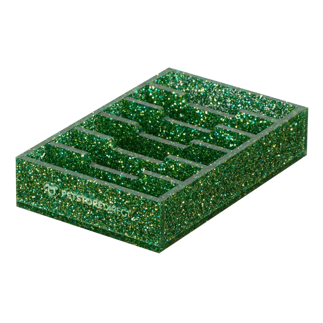 Mini Wide 6 Blade Holder Sparkle Green by PetStore.Direct - Image 2