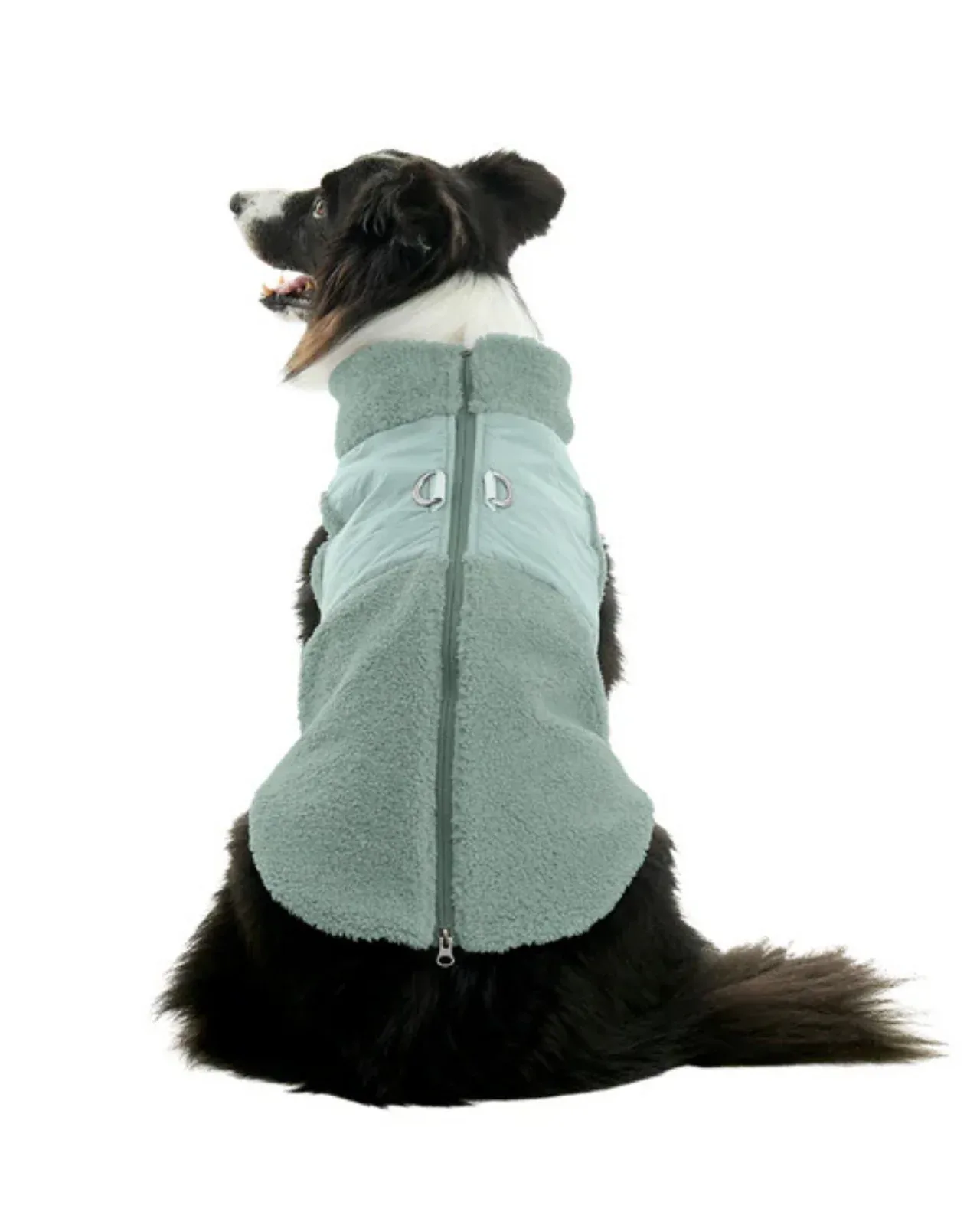Zip Up Sherpa Dog Harness Vest in Green (FINAL SALE)