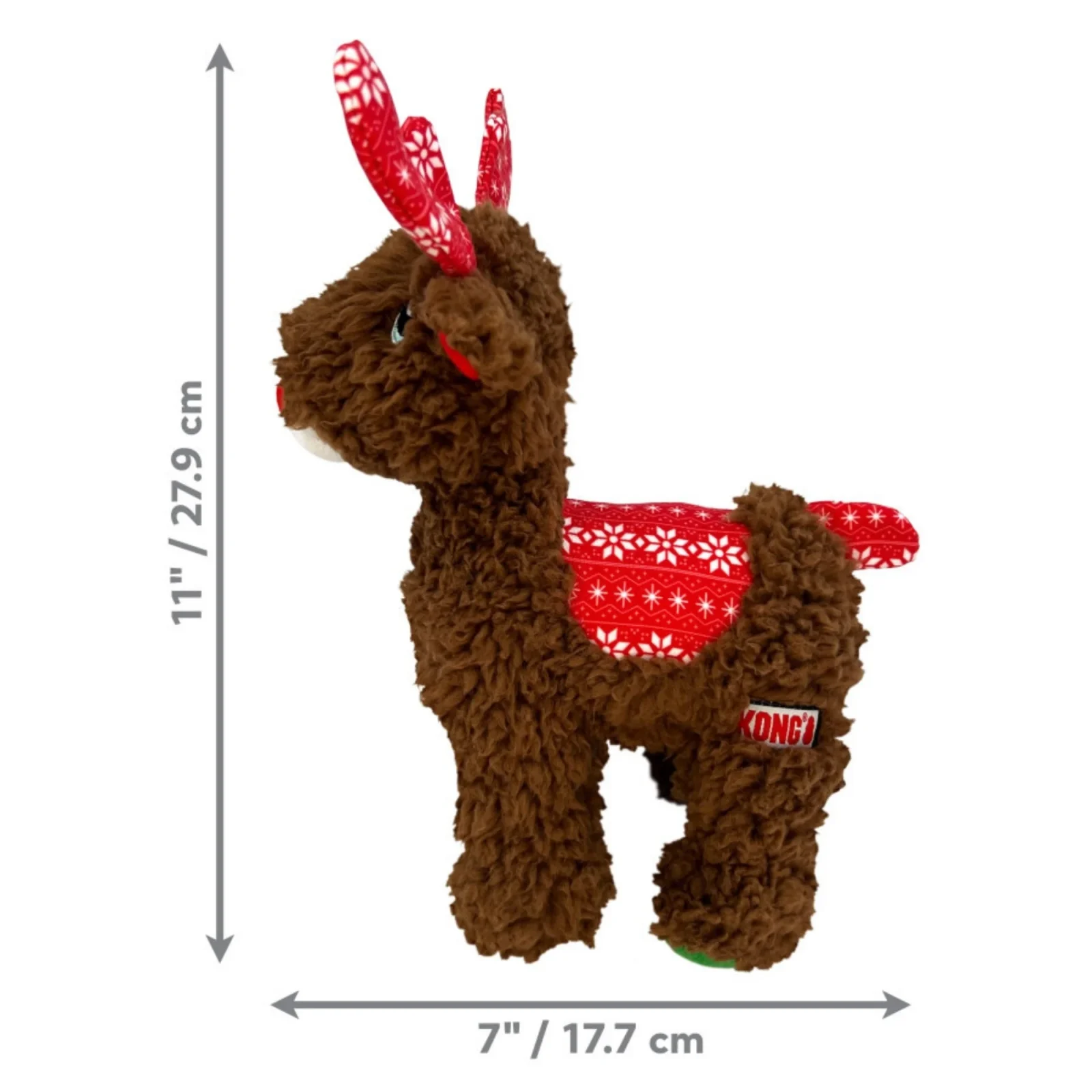 KONG Holiday Sherps Reindeer Dog Toy Medium - Image 2