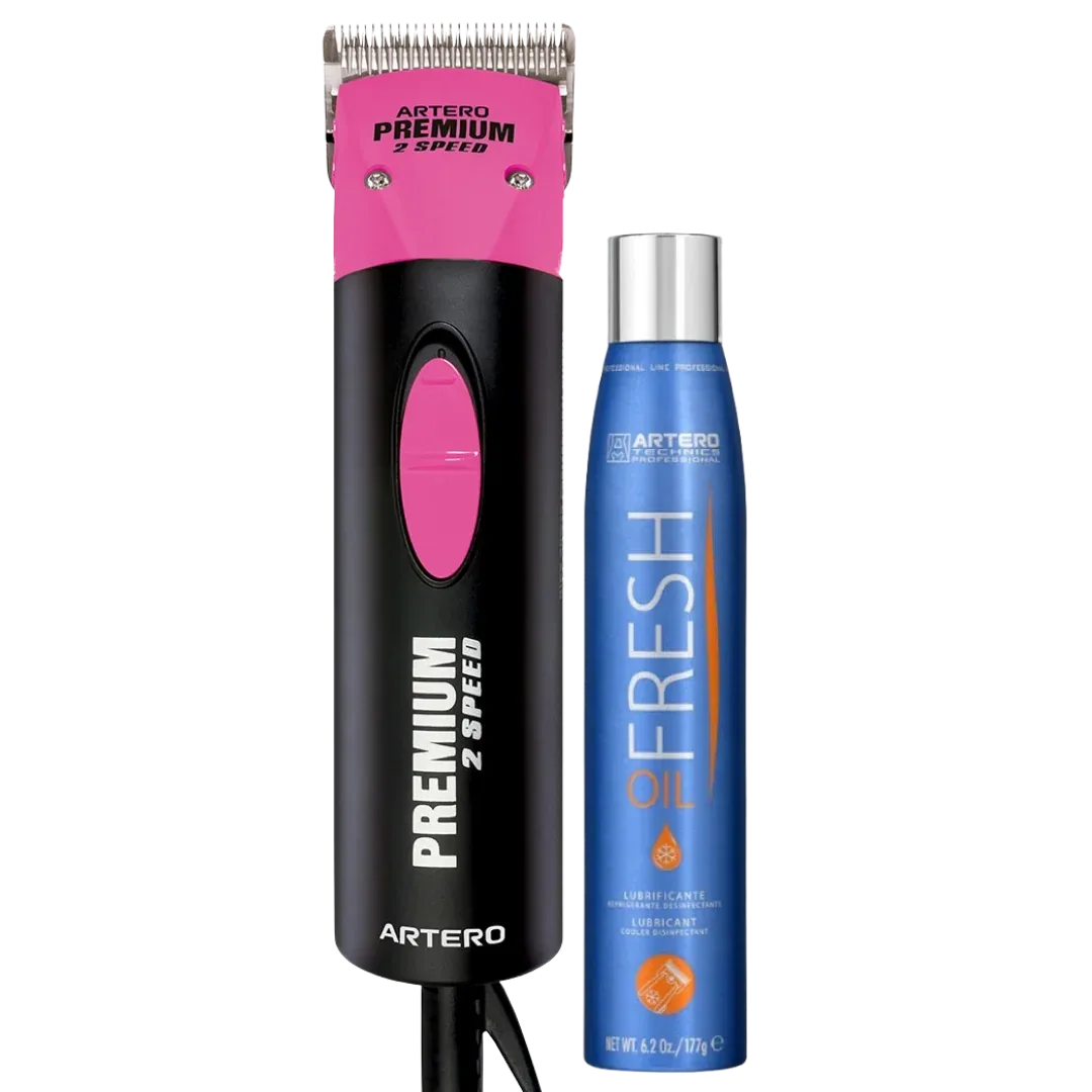 Premium Pink Professional Grooming Two Speed Clipper by Artero - Image 2