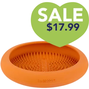 UFO Slow Feeder Dog Bowl Orange by LickiMat