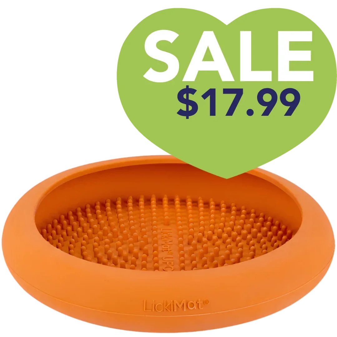 UFO Slow Feeder Dog Bowl Orange by LickiMat