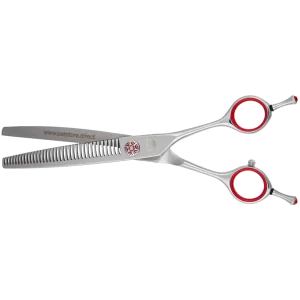 7.0" 35T Curved Red Chunker Shears by PetStore.Direct