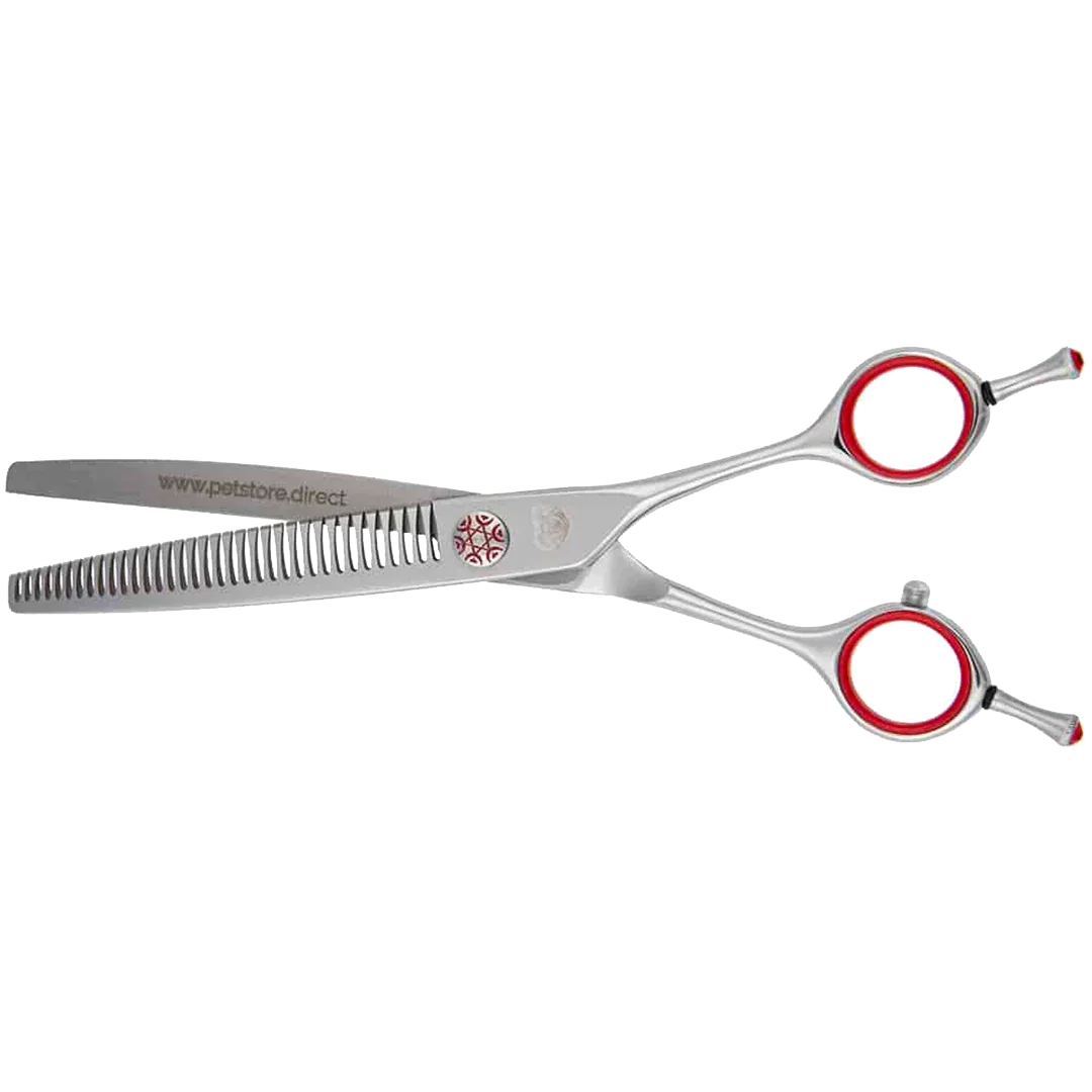 7.0" 35T Curved Red Chunker Shears by PetStore.Direct