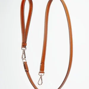 Leather Dog Leash in Tobacco Brown (Made in Italy)